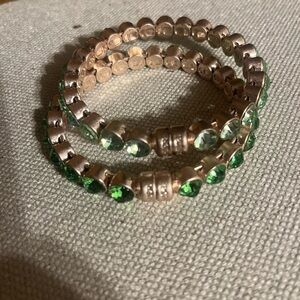 Plunder Green and Gold Crystal Bracelet Set